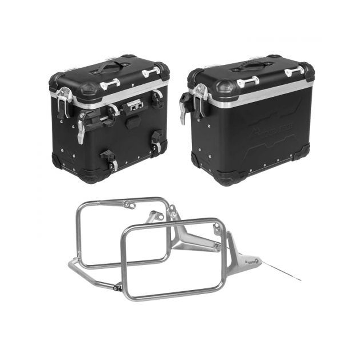 SISTEMA DE MALAS ZEGA EVO 38/38 LITROS C/ SUPORTE EM AÇO INOXIDÁVEL PARA BMW R 1300 GS